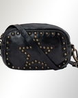 Spaghetti Western Swc166Blk Small Crossbody Vintage Handmade Drum Dyed Genuine European Cowhide Leather Women Bag Western Handbag Purse
