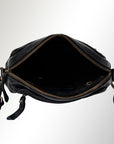 Spaghetti Western Swc166Blk Small Crossbody Vintage Handmade Drum Dyed Genuine European Cowhide Leather Women Bag Western Handbag Purse