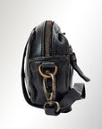 Spaghetti Western Swc166Blk Small Crossbody Vintage Handmade Drum Dyed Genuine European Cowhide Leather Women Bag Western Handbag Purse