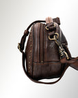 Spaghetti Western Swc168Brn Canteen Vintage Handmade Drum Dyed Genuine European Cowhide Leather Women Bag Western Handbag Purse