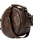 Spaghetti Western Swc168Brn Canteen Vintage Handmade Drum Dyed Genuine European Cowhide Leather Women Bag Western Handbag Purse
