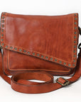 Spaghetti Western Swc169Cg Envelope Vintage Handmade Drum Dyed Genuine European Cowhide Leather Women Bag Western Handbag Purse