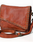 Spaghetti Western Swc169Cg Envelope Vintage Handmade Drum Dyed Genuine European Cowhide Leather Women Bag Western Handbag Purse