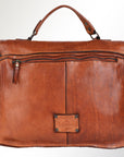 Spaghetti Western Swc171Tan Briefcase Vintage Handmade Drum Dyed Genuine European Cowhide Leather Women Bag Western Handbag Purse
