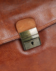 Spaghetti Western Swc171Tan Briefcase Vintage Handmade Drum Dyed Genuine European Cowhide Leather Women Bag Western Handbag Purse