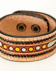 American Darling ADBRF150 Hand tooled carved Genuine Leather Bracelet women