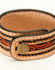 American Darling ADBRF150 Hand tooled carved Genuine Leather Bracelet women