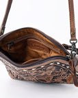 American Darling ADBG665 Coin Purse Hand Tooled Genuine Leather Women Bag Western Handbag Purse