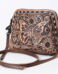 American Darling ADBG665 Coin Purse Hand Tooled Genuine Leather Women Bag Western Handbag Purse