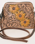 American Darling ADBG666 Coin Purse Hand Tooled Genuine Leather Women Bag Western Handbag Purse