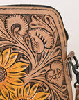 American Darling ADBG666 Coin Purse Hand Tooled Genuine Leather Women Bag Western Handbag Purse