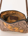 American Darling ADBG666 Coin Purse Hand Tooled Genuine Leather Women Bag Western Handbag Purse