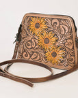 American Darling ADBG666 Coin Purse Hand Tooled Genuine Leather Women Bag Western Handbag Purse