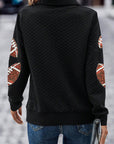 Sequin Football Quarter Zip