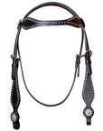 HILASON Western HorseConcho American Leather Headstall