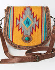 ADBG679B American Darling Hand Tooled Saddle Blanket Genuine Leather Women Bag Western Handbag Purse