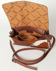 American Darling Cross Body Hand Tooled Hair on Genuine Leather Western Women Bag Handbag Purse |