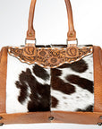 American Darling ADBG688 Tote Hand Tooled Hair-On Genuine Leather Women Bag Western Handbag Purse