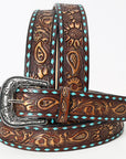 American Darling ADBLF115-L Beautifully Hand Tooled Genuine American Leather Belt Men and Women