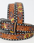 American Darling ADBLF116-L Beautifully Hand Tooled Genuine American Leather Belt Men and Women
