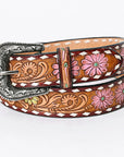 American Darling ADBLF121-L Beautifully Hand Tooled Genuine American Leather Belt Men and Women
