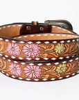 American Darling ADBLF121-L Beautifully Hand Tooled Genuine American Leather Belt Men and Women