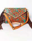 American Darling Envelope Hand Tooled Genuine Leather Women Bag Western Handbag Purse