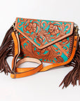 American Darling Envelope Hand Tooled Genuine Leather Women Bag Western Handbag Purse