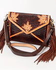 American Darling Envelope Hand Tooled Genuine Leather Women Bag Western Handbag Purse