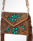 American Darling Envelope Hand Tooled Genuine Leather Women Bag Western Handbag Purse