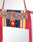 American Darling Hand Tooled Saddle Blanket Genuine Leather Women Bag Western Handbag Purse