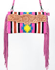 American Darling Hand Tooled Saddle Blanket Genuine Leather Women Bag Western Handbag Purse