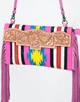 American Darling Hand Tooled Saddle Blanket Genuine Leather Women Bag Western Handbag Purse