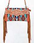 American Darling Hand Tooled Saddle Blanket Genuine Leather Women Bag Western Handbag Purse