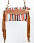 American Darling Hand Tooled Saddle Blanket Genuine Leather Women Bag Western Handbag Purse