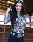 LEOPARD MESH LAYERING TOP