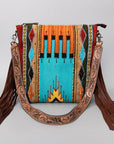 American Darling Signature Crossbody Hand Tooled Saddle Blanket Genuine Leather Women Bag Western Handbag Purse