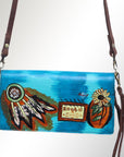 American Darling Organiser Hair-On Hand Tooled Genuine Leather Women Bag Western Handbag Purse