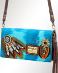 American Darling Organiser Hair-On Hand Tooled Genuine Leather Women Bag Western Handbag Purse