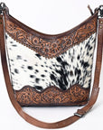 American Darling Hand Tooled Hair On Genuine Leather Women Bag Western Handbag Purse