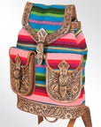American Darling Hand Tooled Saddle Blanket Genuine Leather Women Bag Western Handbag Purse