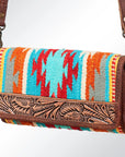 American Darling ADBG486A Wallet Hand Tooled Genuine Leather Women Bag Western Handbag Purse