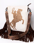 American Darling ADBGZ380 Large Crossbody Hair-On Genuine Leather Women Bag Western Handbag Purse