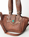 American Darling Hand Tooled Genuine Leather Women Bag Western Handbag Purse