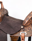 Flex Tree Western Horse Saddle In American Leather Barrel Trail By Hilason
