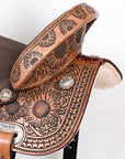 Flex Tree Western Horse Saddle In American Leather Barrel Trail By Hilason