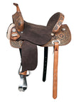 Flex Tree Western Horse Saddle In American Leather Barrel Trail By Hilason