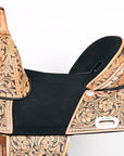 Hilason Western Trail Treeless Barrel Racing American Leather Saddle