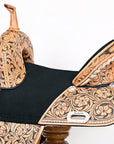Hilason Western Trail Treeless Barrel Racing American Leather Saddle
