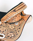 Hilason Western Trail Treeless Barrel Racing American Leather Saddle